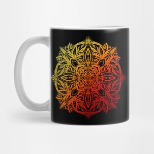 Mandala yellow orange red Mug